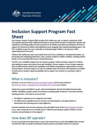 Microsoft Word - Inclusion Support Program Fact Sheet.docx